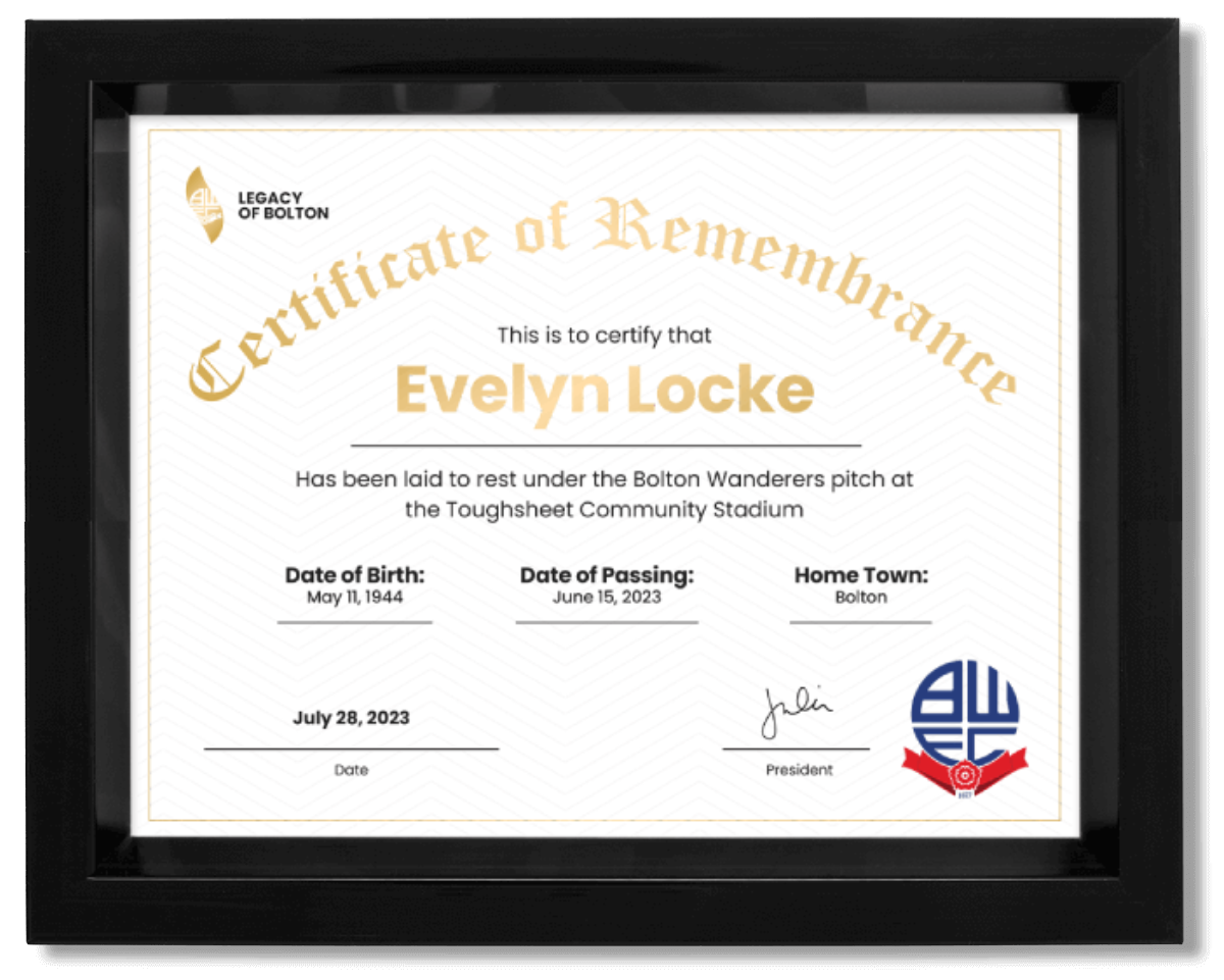 Ashes Certificate