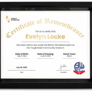 Ashes Certificate