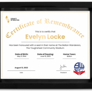 Seats Certificate